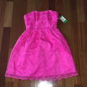LILY PULITZER PINK STRAPLESS DRESS NWT